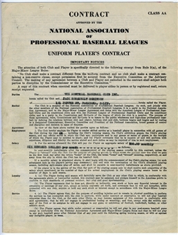 Jackie Robinson Historic Breaking the Color Barrier Contracts- 1945 Montreal and 1947 Dodgers-The Founding Documents of the Civil Rights Movements